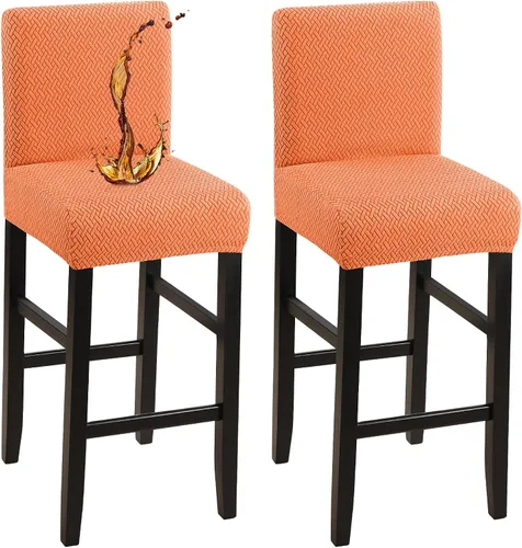 Vista 26 de YISUN - Fundas para taburete de bar, mezcla de forro polar elástico y poliéster, lavables y removibles, para taburete de bar y silla alta, con Beige
