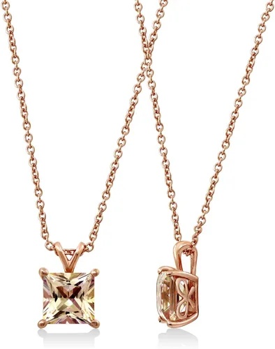 Vista 6 de Tienda Essentials Collar con colgante de topacio rosa brumosa de corte princesa, (anteriormente colección Tienda)