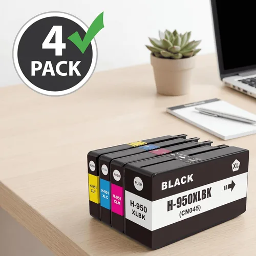 Vista 2 de Ink Cartridges Combo Pack, Compatible Replacement for HP 950/951XL, for OfficeJet Pro 8100, 8600, 8610, 8615, 8620, 8625, 8630, 8660 Printers