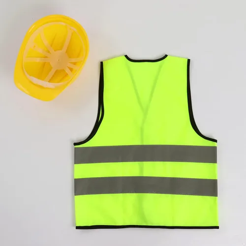 Vista 5 de renvena Disfraz de construcción para niños - Sombrero de construcción y chaleco de disfraz - Accesorios de vestir para niños