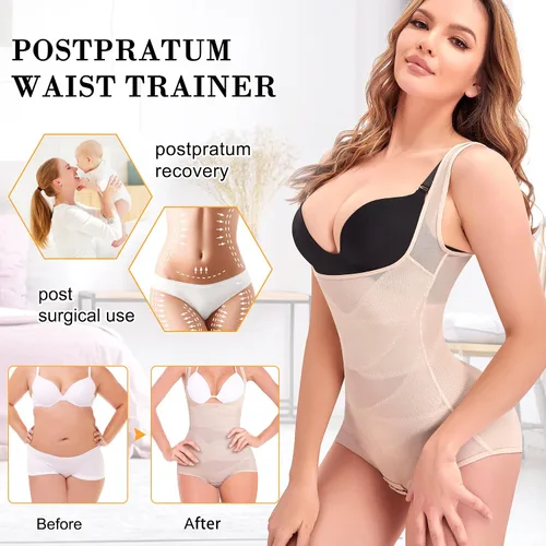 Vista 4 de Gotoly Body de entrenamiento de cintura para mujer, chaleco moldeador de cuerpo completo, control de abdomen, corsé delgado, moldeador, camisetas
