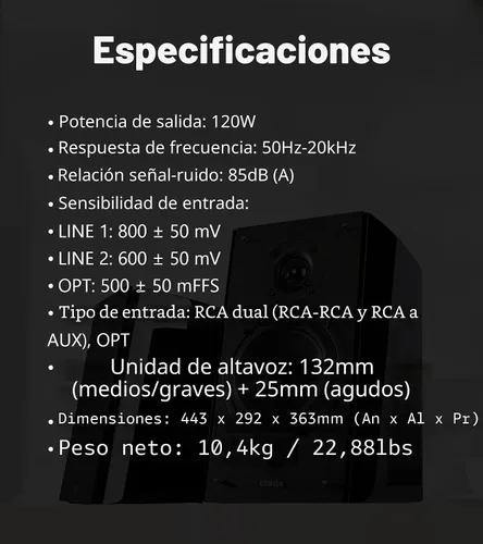 Vista 9 de Altavoces de estantería Edifier R2000DB Active Negro (Piano Black)