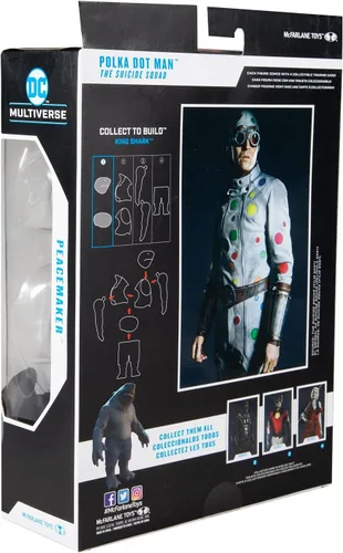 Vista 10 de McFarlane Toys DC Multiverse Polka Dot Man (The Suicide Squad) Figura de acción de 7 pulgadas con pieza de tiburón rey Build-A y accesorios