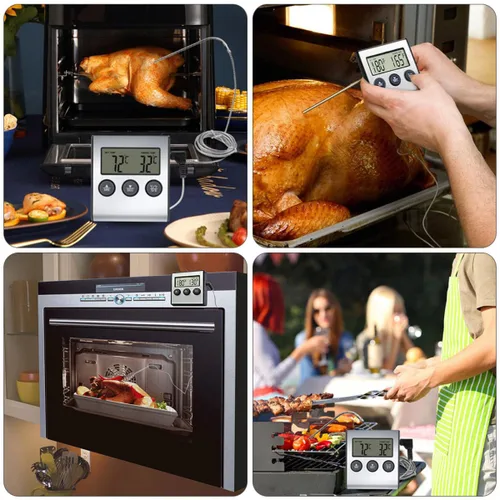 Vista 9 de Practical Kitchen Food Thermometer with Clip Oven Thermometer Accurate Cooking Temperature Gauge for BBQ Meat Baking Household Use
