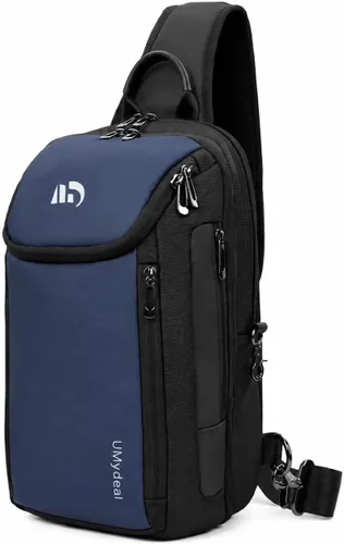 Vista 10 de Mochila bandolera RFID, bandolera de hombro para hombre para viaje de iPad Negro