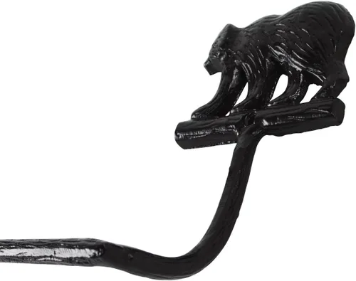 Vista 3 de Treasure Gurus - Toallero de baño de hierro fundido negro con oso grizzly