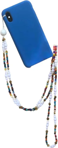 Vista 31 de Beaded Phone Charm Lanyard Strap Crossbody Fixed Beads Pearl Neck Chain