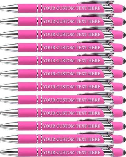 Vista 17 de Bolígrafos personalizados (paquete de 12) – Bolígrafos de metal grabados personalizados con nombre/logotipo, bolígrafos personalizados a granel
