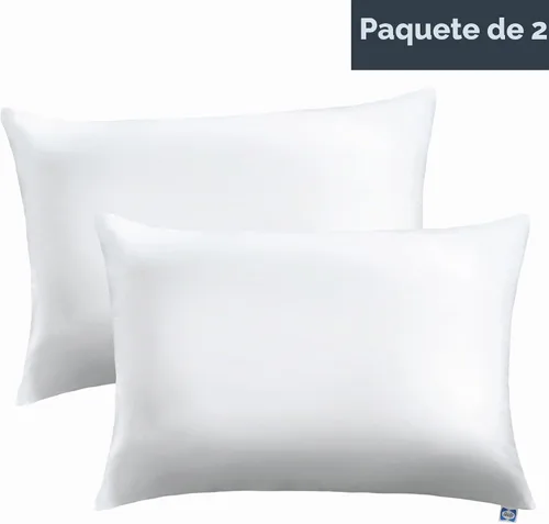 Vista 2 de Sealy All - Protector de almohada de algodón con cremallera estándar/Queen, paquete de 2