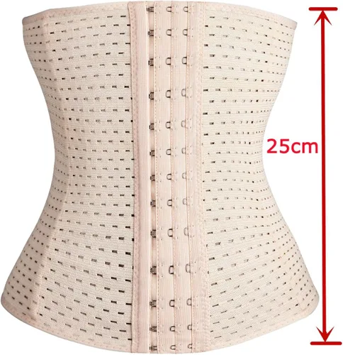 Vista 3 de Corsé de entrenamiento de cintura para mujer, moldeador de cuerpo, control de abdomen con ganchos ajustables