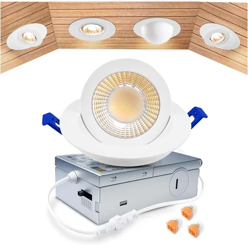 Vista 13 de zouzai Mini luz LED de cardán ajustable de 2 pulgadas, 5CCT seleccionable, rotación de 360° e inclinación de 90° para iluminación precisa Blanco