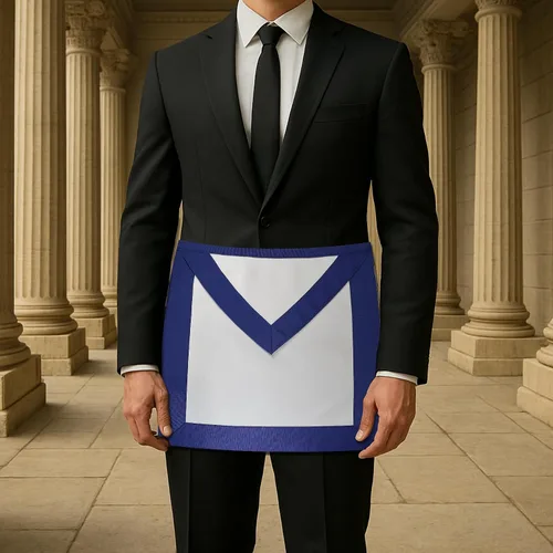 Vista 3 de Blue Lodge Basic Master Mason Delantal Masónico - [Azul y Blanco], Multicolorido