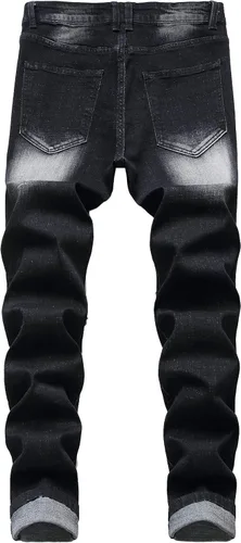 Vista 2 de QIMYUM Pantalones de mezclilla de corte ajustado para hombre