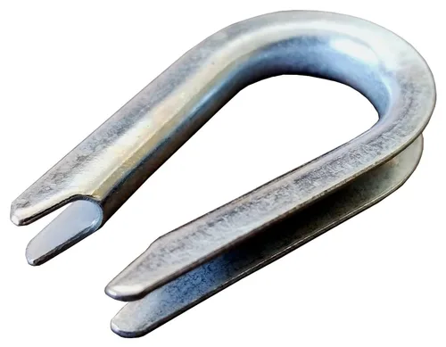 Vista 2 de Dedales de acero chapado en zinc para cable de avión de acero de 1/4" (10 piezas)