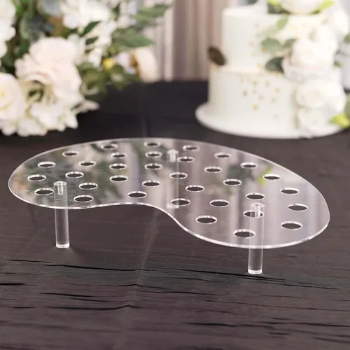 Vista 18 de Efavormart - Soporte de plástico transparente para cupcakes de 3 niveles con borde barroco dorado en relieve, soporte redondo de postres
