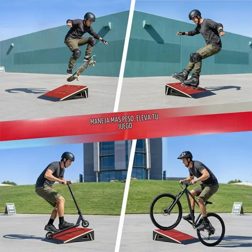 Vista 6 de Yes4All Skateboard Ramp, Bike Ramp for Beginners, 220 lb Capacity