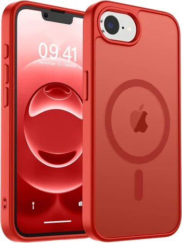 Vista 207 de zapica Funda magnética para iPhone Air, con protector de pantalla de vidrio templado, compatible con MagSafe, translúcida mate, a prueba de golpes