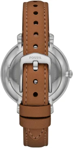 Vista 3 de Fossil Reloj Jacqueline de cuarzo de acero inoxidable y cuero para mujer, Jacqueline ES5207 - Reloj de 3 manecillas
