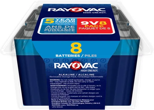 Vista 6 de Rayovac Pilas alcalinas de 9V, A1604-8PPK, 8, paquete de 8, 1, 1
