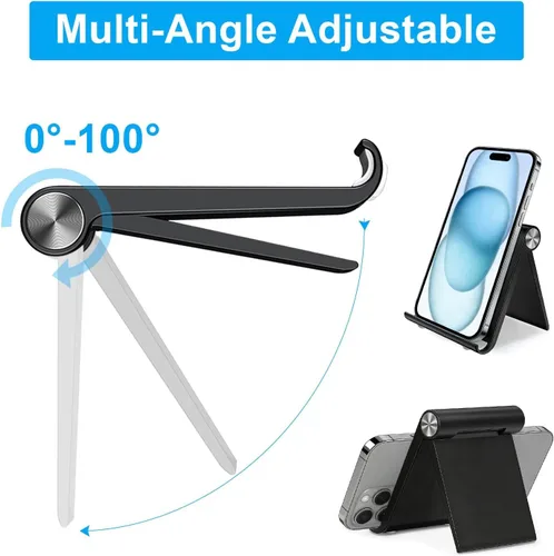 Vista 3 de Soporte para teléfono celular, soporte para teléfono celular, soporte ajustable para teléfono de escritorio, soporte plegable para teléfono móvil