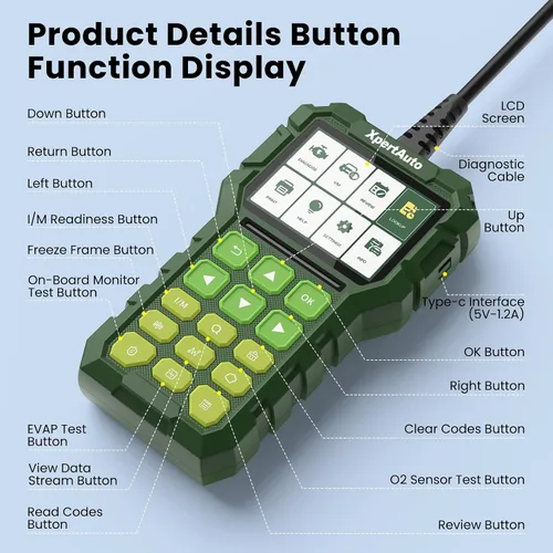 Vista 2 de C303 OBD2 Escáner de datos en vivo profesional para mecánicos, herramienta universal de diagnóstico OBDII para borrar códigos de falla, luz