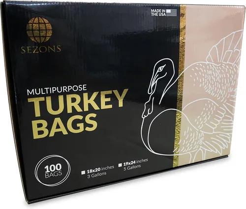 Vista 3 de 100% Nylon Turkey Storage multipurpose Bags - 100 pack (Black, 19x24)