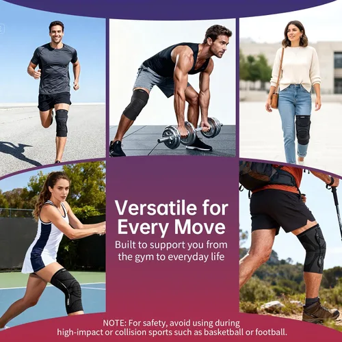 Vista 6 de CAMBIVO Rodillera para mujeres y hombres, rodilleras de compresión con estabilizadores laterales desmontables para deportes, soporte de rodilla