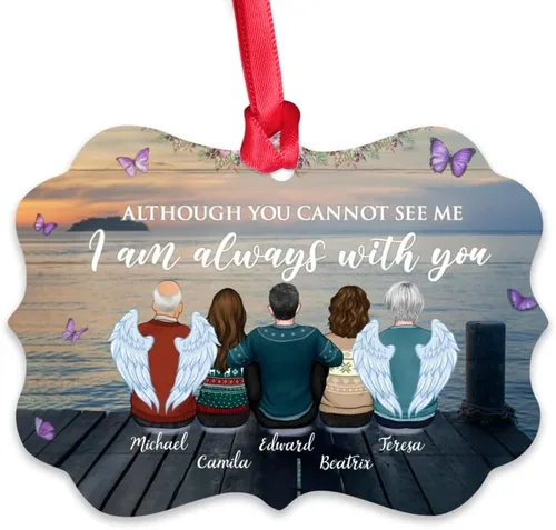 Vista 19 de Gossby Adorno conmemorativo de Navidad personalizado – Pérdida de padre estoy siempre contigo (padre, hija) personalizado para decoración de árbol