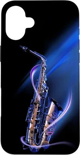 Vista 22 de Funda para iPhone 16 Minimalist Saxophone Style PC Saxophonist Lover