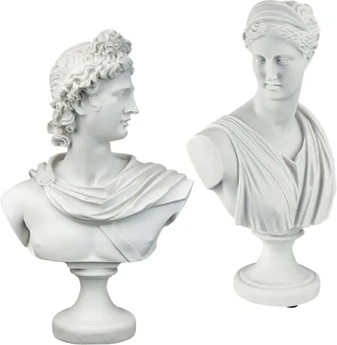 Vista 11 de Design Toscano PD72519 Busto escultórico de resina de mármol consolidado de Diana de Versalles, blanco
