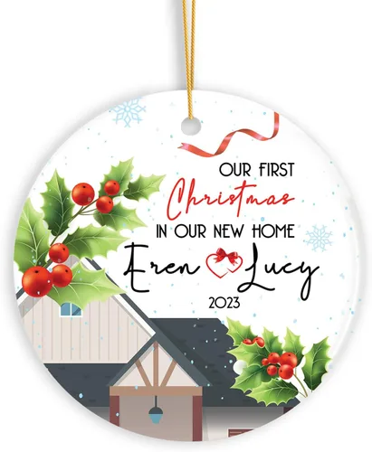 Vista 20 de Adorno de Navidad personalizado para parejas, adorno de nuestra primera Navidad juntos, regalo de recuerdo personalizado para parejas, adorno