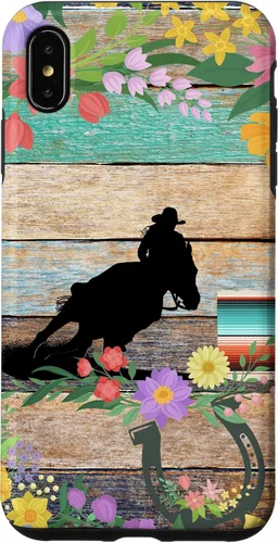 Vista 11 de Cute Serape Spring Flower Rodeo Western Horse Barrel Racing Case for iPhone 17