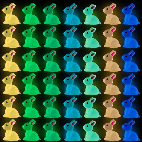 Vista 8 de DULEFUN 100 piezas mini patos con purpurina coloridos pequeños de resina para ocultar figuras de animales de plástico para casa de muñecas, micro