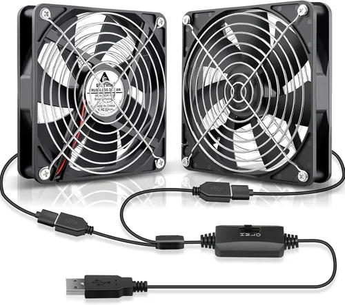 Vista 10 de GDSTIME Ventiladores USB duales de 1.575 in con control de 3 velocidades 5V