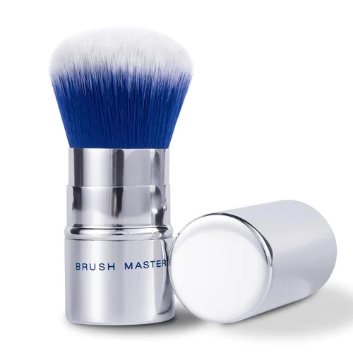 Vista 10 de Brocha de maquillaje retráctil Kabuki para rubor, bronceador, base, polvo, cepillo cosmético facial de viaje Negro