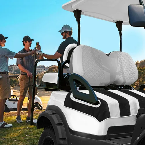 Vista 6 de YOKYHOM Fundas de asiento de carrito de golf para carritos de 2 y 4 pasajeros, manta suave de toalla de asiento que protege del calor, el frío