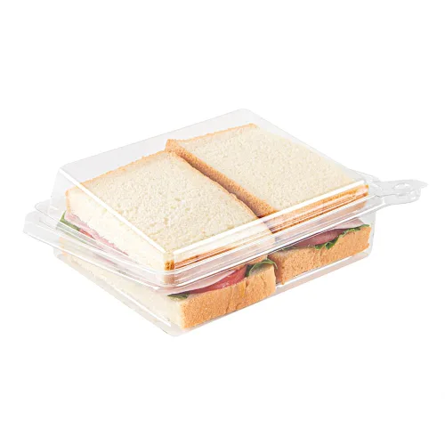 Vista 8 de Restaurantware Tamper Tek - Recipientes rectangulares para llevar de 6.8 x 5.7 x 1.7 pulgadas, 100 recipientes duraderos para sándwich para llevar