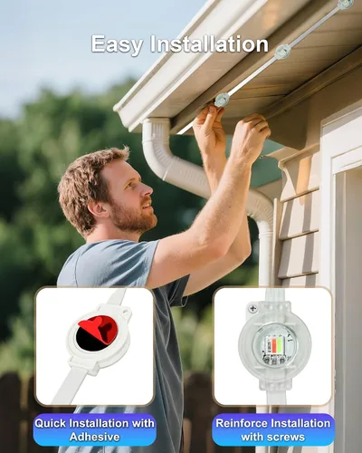 Vista 8 de XINKAITE 100ft Permanent Outdoor Lights for House, 2025 Eave Lighting with App/Remote Control, IP67 Waterproof smartlight for Christmas, Halloween