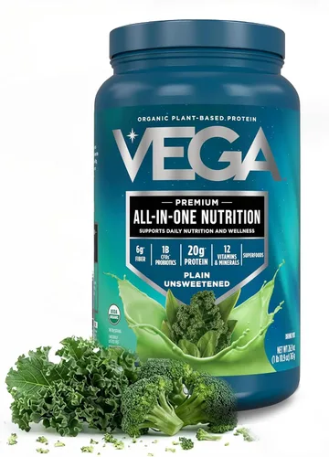 Vista 27 de Vega Organic All-in-One Proteína vegana en polvo sabor chocolate 9 porciones, ingredientes de superalimento, vitaminas para apoyo inmunológico