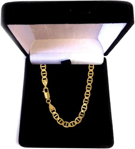 Vista 6 de Pulsera de cadena Mariner de oro amarillo macizo de 14 k de 0.126 in, garra de langosta - 7 pulgadas, 0.07 oz., Oro, Sin gemas.