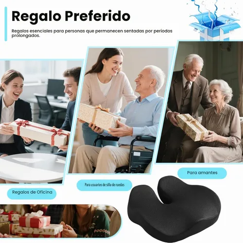 Vista 7 de CXC Cojines de asiento para sillas de oficina, espuma viscoelástica Negro