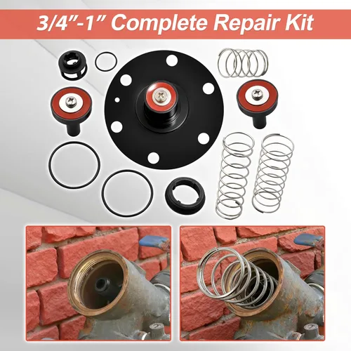 Vista 2 de Kit completo de reparación de reflujo de 3/4"-1" compatible con Wilkins 975XL 975XL2 Kit de reparación de goma