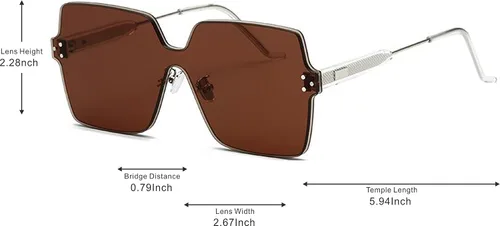 Vista 2 de J&L Glasses Gafas de sol de caramelo de color de lente transparente de una pieza sin montura de moda 1888 Ámbar