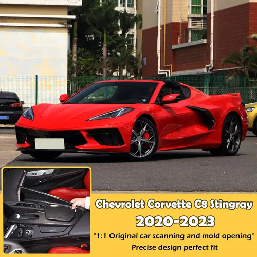 Vista 6 de CHEAYAR Cubierta de panel de palanca de cambios compatible con Chevrolet Corvette C8 2020-2023, panel de engranajes de control central, cubierta
