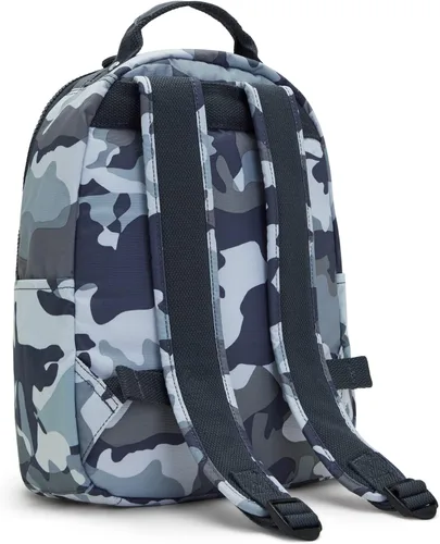 Vista 9 de Kipling Mochila pequeña Seoul para mujer, duradera, correas acolchadas para el hombro con funda para tableta, bolsa, Firma Emb, Mochila para tableta