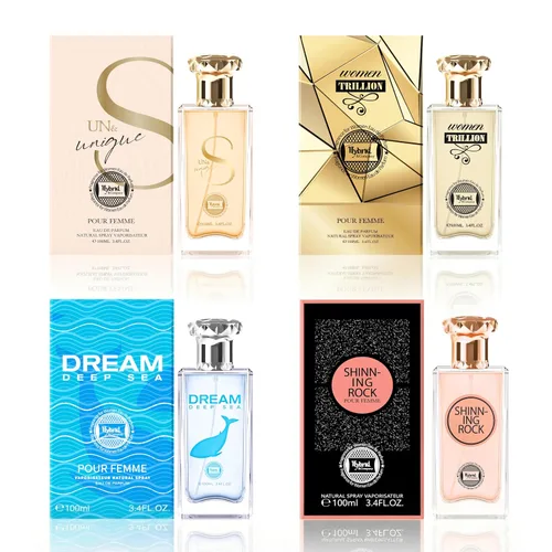 Vista 14 de Hybrid & Company Mujer 4 unids Belleza Rosa Cambio París Mujeres Romántico Pour Femme Perfume Natural Spray Fresco Fragancia