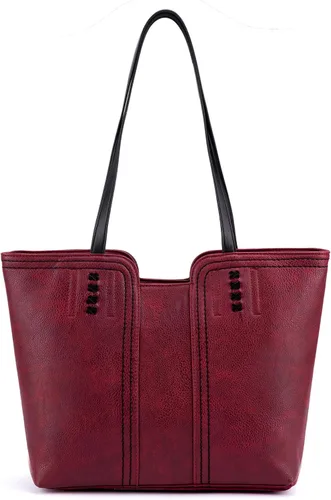 Vista 11 de Montana West Bolso Tote para Mujeres con Asa Superior Bolso de Mano Satchel Ámbar marrón