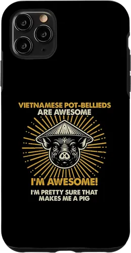 Vista 11 de iPhone 15 Pig Dad Mom Awesome - Farmer Breeder Vietnamese Pot-Bellieds Case