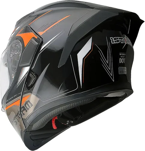 Vista 7 de 1Storm Casco modular de cara completa para motocicleta con doble visera abatible y protector solar: HB89 Flecha Azul