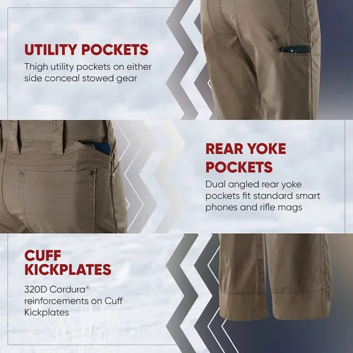 Vista 3 de Vertx Men's Cutback Technical Tactical Gear with Pockets Lightweight Stretch Quick Dry Odor Control Athletic Cut Outdoor Pant